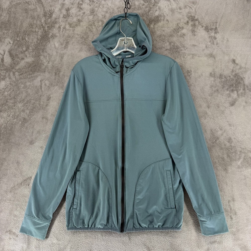 2(X)IST Hoodie Mens M Full Zip Blue Gray Performance Athletic EUC